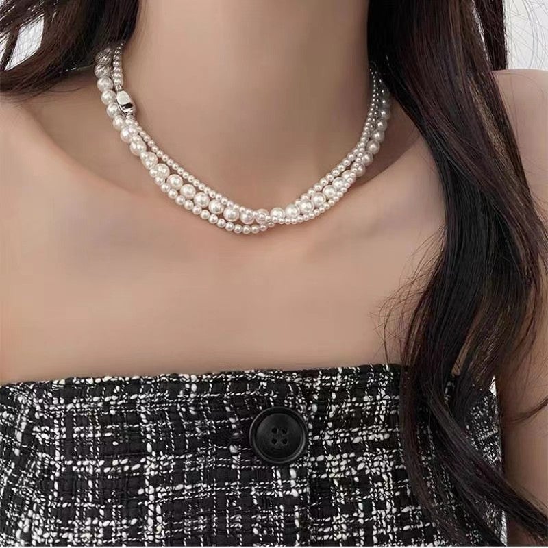 French Retro Chanel High-End Pearl Clavicle Chain Light Luxury Gentle Elegant Fashion Trend Design Necklace - Image 2